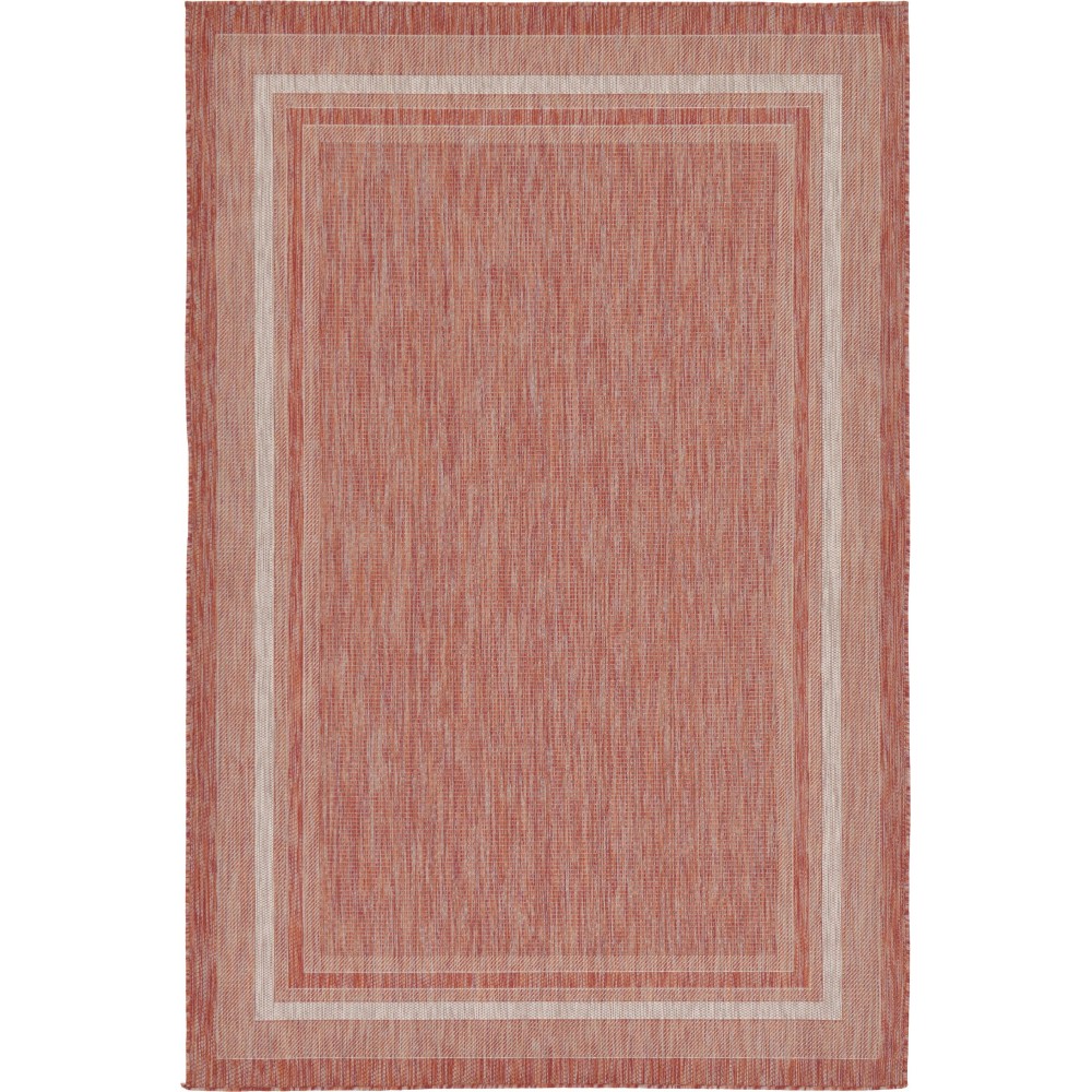 Rug Unique Loom Outdoor Border Rust Red Rectangular 6' 0 x 9' 0 Rug Unique Loom Outdoor Border Rust Red Rectangular 6' 0 x 9' 0