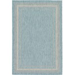 Rug Unique Loom Outdoor Border Aquamarine Rectangular 6' 0 x 9' 0