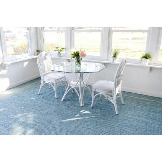 Rug Unique Loom Outdoor Border Aquamarine Rectangular 6' 0 x 9' 0