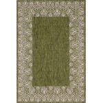 Rug Unique Loom Outdoor Border Green Rectangular 6' 0 x 9' 0