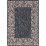 Rug Unique Loom Outdoor Border Charcoal Gray Rectangular 6' 0 x 9' 0