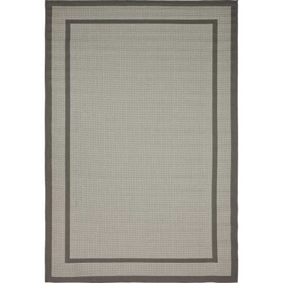 Rug Unique Loom Outdoor Border Gray Rectangular 6' 0 x 9' 0