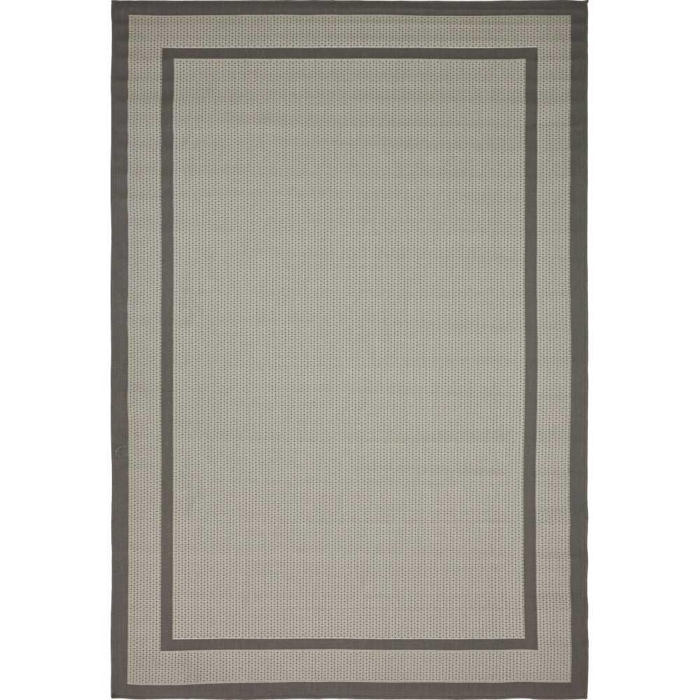 Rug Unique Loom Outdoor Border Gray Rectangular 6' 0 x 9' 0 Rug Unique Loom Outdoor Border Gray Rectangular 6' 0 x 9' 0