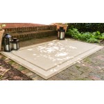 Rug Unique Loom Outdoor Border Brown Rectangular 6' 0 x 9' 0