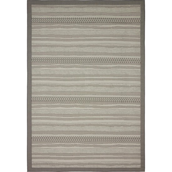 Rug Unique Loom Outdoor Border Gray Rectangular 6' 0 x 9' 0