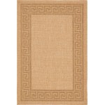 Rug Unique Loom Outdoor Border Light Brown Rectangular 6' 0 x 9' 0