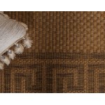 Rug Unique Loom Outdoor Border Light Brown Rectangular 6' 0 x 9' 0