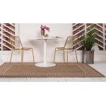 Rug Unique Loom Outdoor Border Brown Rectangular 6' 0 x 9' 0