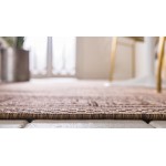 Rug Unique Loom Outdoor Border Brown Rectangular 6' 0 x 9' 0