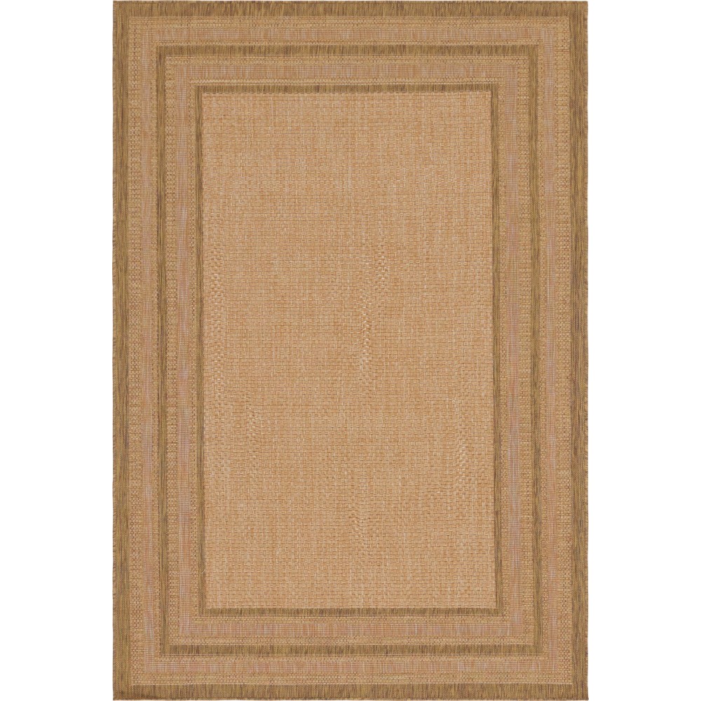 Rug Unique Loom Outdoor Border Light Brown Rectangular 6' 0 x 9' 0 Rug Unique Loom Outdoor Border Light Brown Rectangular 6' 0 x 9' 0