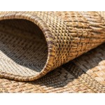 Rug Unique Loom Outdoor Border Light Brown Rectangular 6' 0 x 9' 0