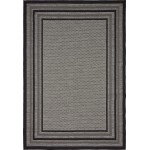 Rug Unique Loom Outdoor Border Gray Rectangular 6' 0 x 9' 0