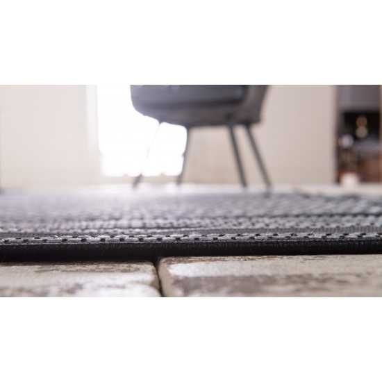 Rug Unique Loom Outdoor Border Gray Rectangular 6' 0 x 9' 0