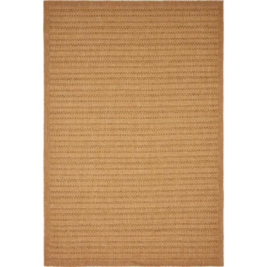 Rug Unique Loom Outdoor Border Light Brown Rectangular 6' 0 x 9' 0