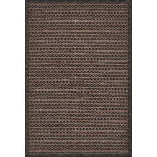 Rug Unique Loom Outdoor Border Black Rectangular 6' 0 x 9' 0