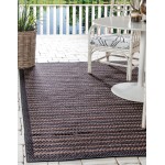 Rug Unique Loom Outdoor Border Black Rectangular 6' 0 x 9' 0