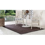 Rug Unique Loom Outdoor Border Black Rectangular 6' 0 x 9' 0