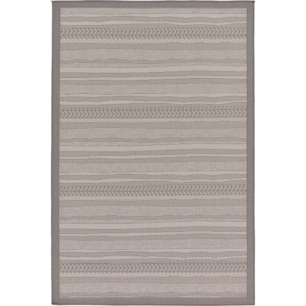 Rug Unique Loom Outdoor Border Gray Rectangular 5' 3 x 8' 0 Rug Unique Loom Outdoor Border Gray Rectangular 5' 3 x 8' 0