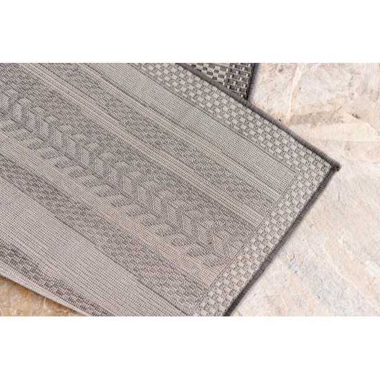 Rug Unique Loom Outdoor Border Gray Rectangular 5' 3 x 8' 0