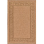 Rug Unique Loom Outdoor Border Light Brown Rectangular 5' 3 x 8' 0