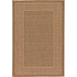 Rug Unique Loom Outdoor Border Brown Rectangular 5' 3 x 8' 0