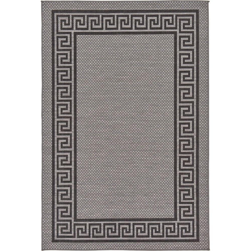 Rug Unique Loom Outdoor Border Gray Rectangular 5' 3 x 8' 0 Rug Unique Loom Outdoor Border Gray Rectangular 5' 3 x 8' 0
