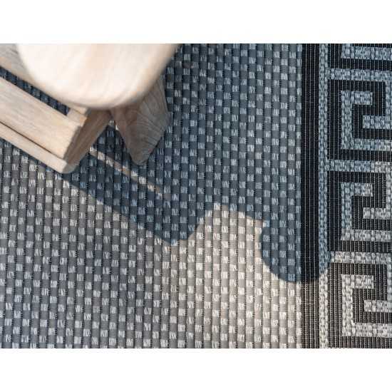 Rug Unique Loom Outdoor Border Gray Rectangular 5' 3 x 8' 0