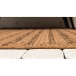 Rug Unique Loom Outdoor Border Light Brown Rectangular 5' 3 x 8' 0