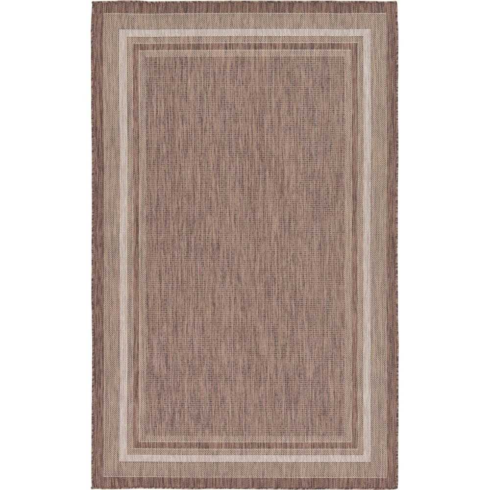 Rug Unique Loom Outdoor Border Brown Rectangular 5' 0 x 8' 0 Rug Unique Loom Outdoor Border Brown Rectangular 5' 0 x 8' 0