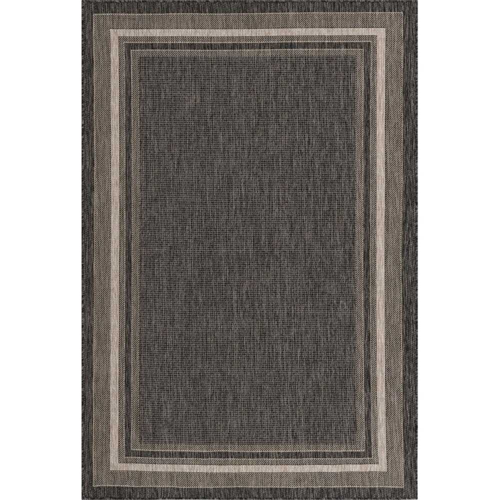 Rug Unique Loom Outdoor Border Black Rectangular 5' 0 x 8' 0 Rug Unique Loom Outdoor Border Black Rectangular 5' 0 x 8' 0