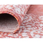 Rug Unique Loom Outdoor Border Rust Red Rectangular 5' 0 x 8' 0