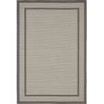 Rug Unique Loom Outdoor Border Gray Rectangular 4' 0 x 6' 0