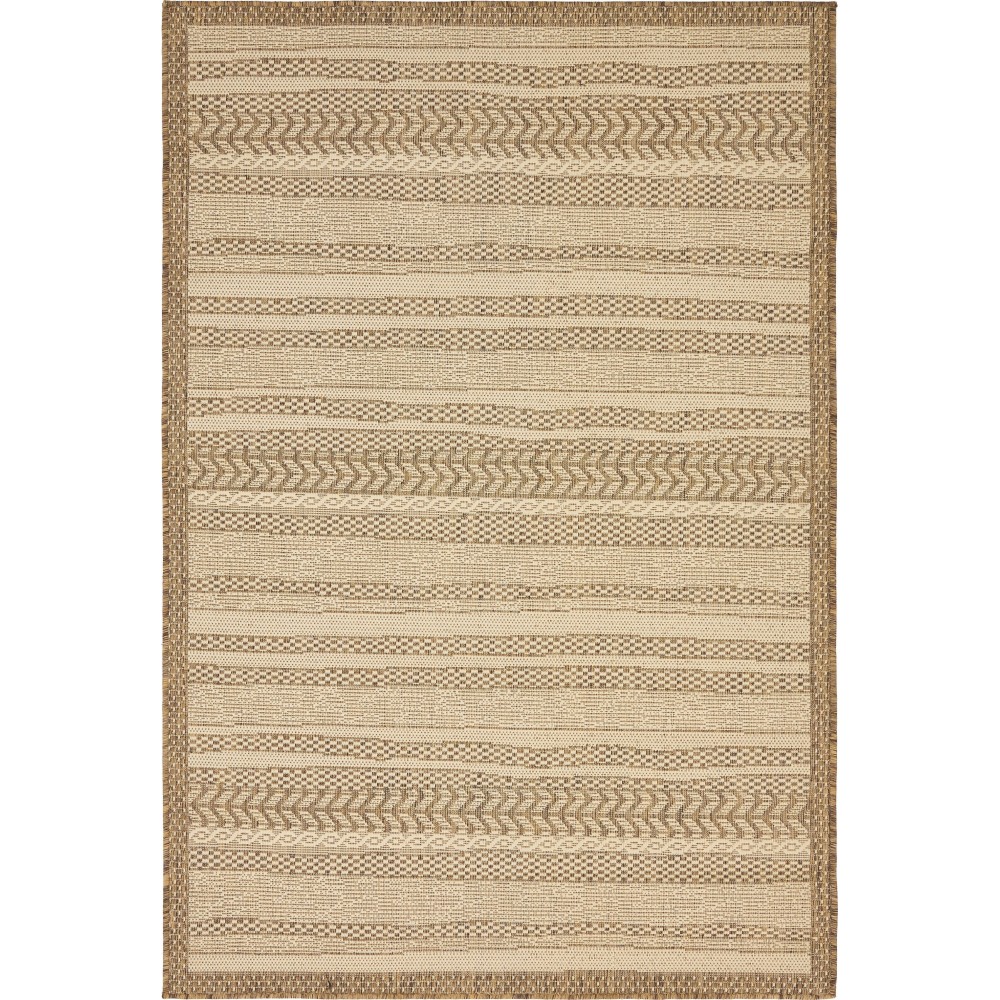 Rug Unique Loom Outdoor Border Brown Rectangular 4' 0 x 6' 0 Rug Unique Loom Outdoor Border Brown Rectangular 4' 0 x 6' 0
