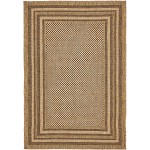 Rug Unique Loom Outdoor Border Brown Rectangular 4' 0 x 6' 0