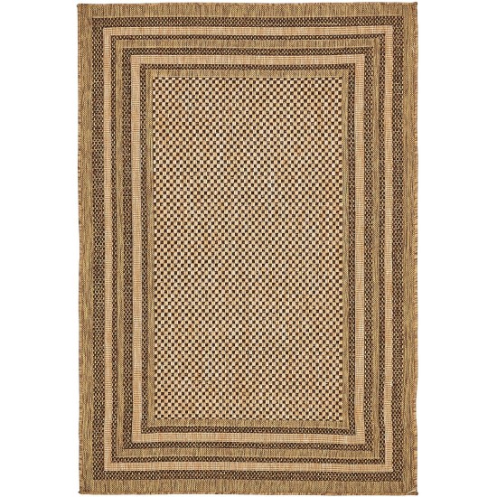 Rug Unique Loom Outdoor Border Brown Rectangular 4' 0 x 6' 0