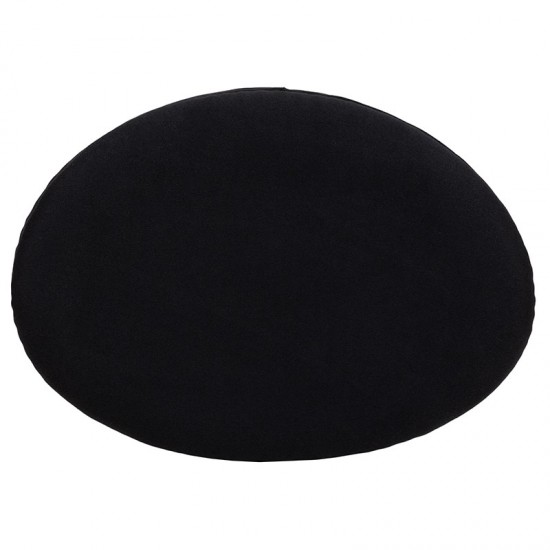 Black Fabric Saddle Wing Ottoman