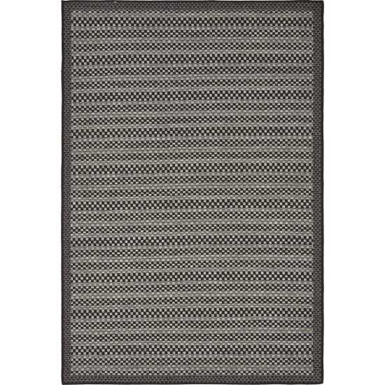 Rug Unique Loom Outdoor Border Gray Rectangular 4' 0 x 6' 0