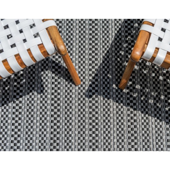 Rug Unique Loom Outdoor Border Gray Rectangular 4' 0 x 6' 0