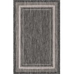 Rug Unique Loom Outdoor Border Black Rectangular 3' 3 x 5' 3