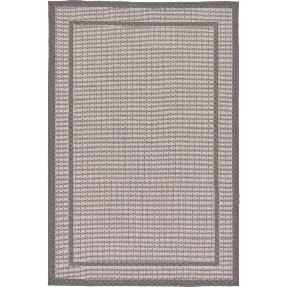 Rug Unique Loom Outdoor Border Gray Rectangular 3' 3 x 5' 0