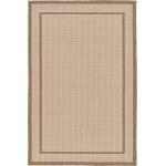 Rug Unique Loom Outdoor Border Brown Rectangular 3' 3 x 5' 0