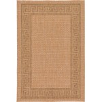 Rug Unique Loom Outdoor Border Light Brown Rectangular 3' 3 x 5' 0