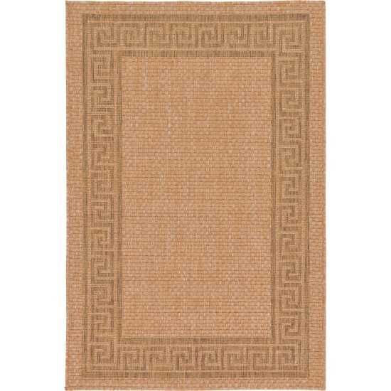 Rug Unique Loom Outdoor Border Light Brown Rectangular 3' 3 x 5' 0