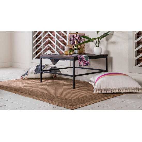 Rug Unique Loom Outdoor Border Light Brown Rectangular 3' 3 x 5' 0