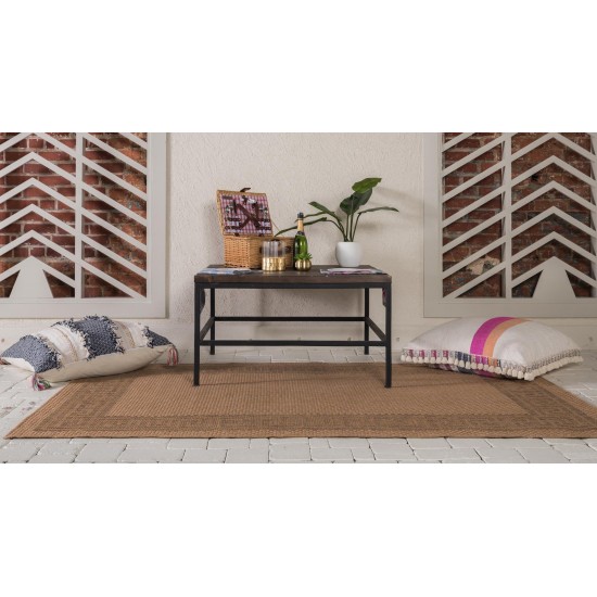 Rug Unique Loom Outdoor Border Light Brown Rectangular 3' 3 x 5' 0