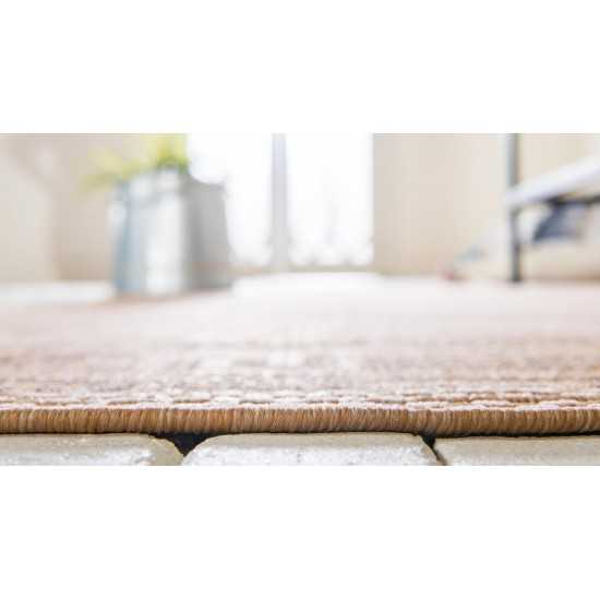 Rug Unique Loom Outdoor Border Light Brown Rectangular 3' 3 x 5' 0