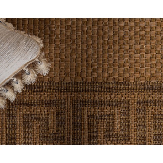 Rug Unique Loom Outdoor Border Light Brown Rectangular 3' 3 x 5' 0