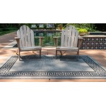 Rug Unique Loom Outdoor Border Gray Rectangular 3' 3 x 5' 0