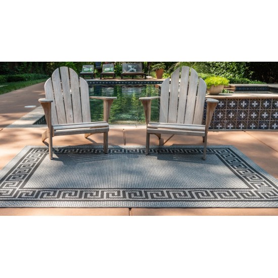 Rug Unique Loom Outdoor Border Gray Rectangular 3' 3 x 5' 0