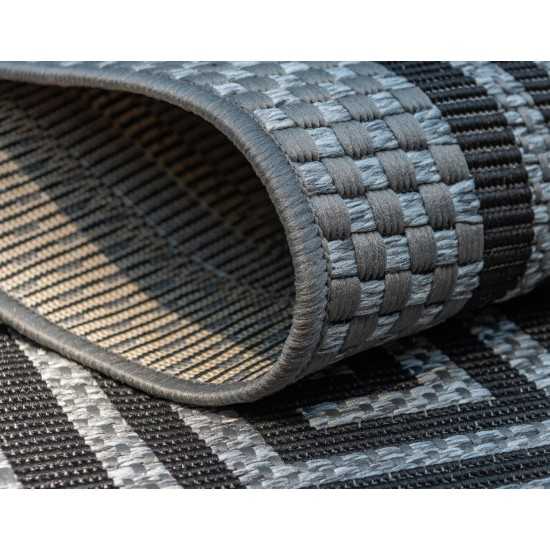 Rug Unique Loom Outdoor Border Gray Rectangular 3' 3 x 5' 0